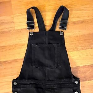 TOPSHOP MOTO Black Denim Overalls